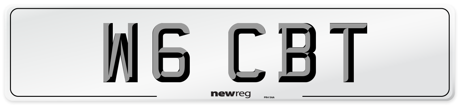 W6 CBT Number Plate from New Reg